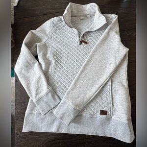 L.L. Bean Light Gray Quilted Pullover